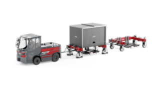 Les robustes trains de remorques LT16 Ch/BMh Fenwick sont conçus pour le transport de marchandises en extérieur. Fenwick LT16 Ch/BMh