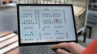 Un écran d’ordinateur affichant le logiciel de commande du C-MATIC Fenwick.