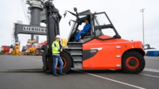 Les spécialistes de Liebherr ont testé le chariot électrique E160 pendant deux mois.